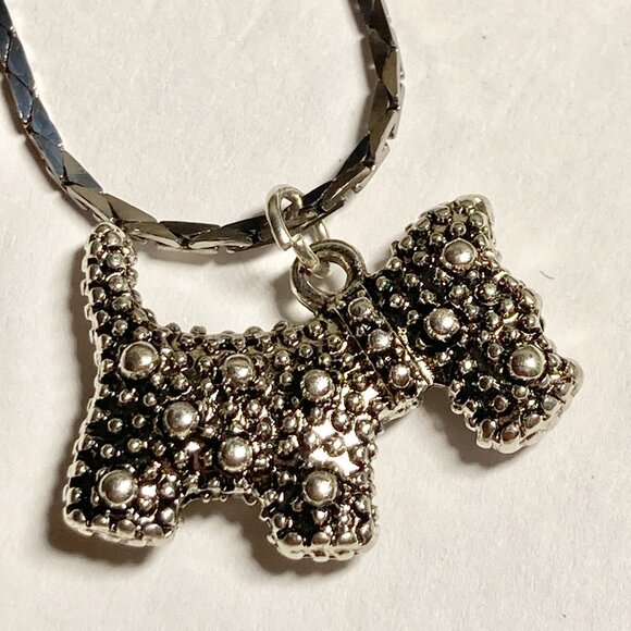 Silver Scottie Scottish Terrier Necklace Dog Vet Tech Gift Rescue Plated - Picture 5 of 8